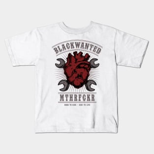 Black Wanted Heart Kids T-Shirt